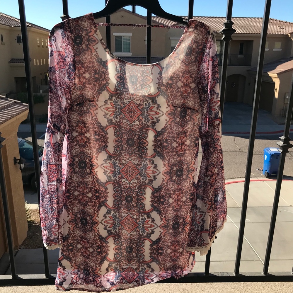 Print flair sleeve dress